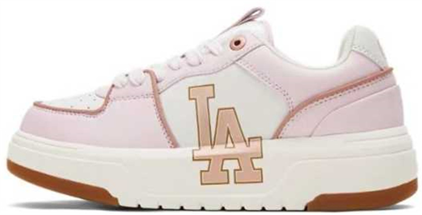Men's White/Pink Los Angeles Dodgers Chunky Liner Baseball Shoes/Sneakers 001